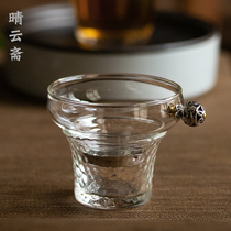 Qingyunzhai Japanese glass tea leak tea filter set creative heat-resistant glass tea partition funnel tea filter ultra-fine