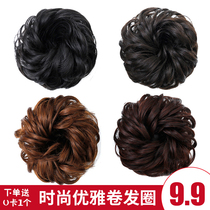 Gball Head Curser Wig Female Hairband Tie Hair Simulation Curly Hair Bracette Fluffy Natural floral headdress Hair Decoration