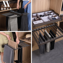 Telescopic pants rack wardrobe household drawer top-mounted double-row cabinet inside pull multifunctional cloakroom Baobao