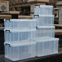 High transparent storage plastic box straight up and down storage box finishing box extra large clothes Box storage box thickening