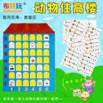 Cloth fun Kindergarten CUHK Class Puzzle Area Early Teach Math Toy Animal to live in high rise Learning digital orientation