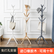 Solid Wood hanger floor bedroom coat rack simple modern tree-shaped clothes rack household room storage rack