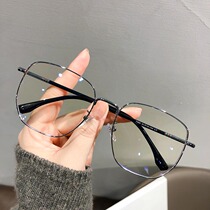Small red book multilateral myopia glasses female eye frame can be equipped with degree plain big frame thin male Xing language 7466