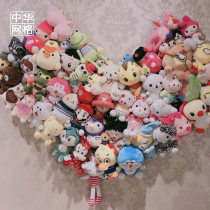 Doll photo wall ins room decoration wrought iron grid background wall plush toy doll puppet storage shelf
