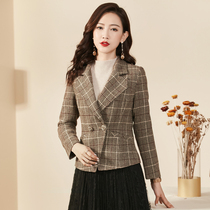 Mother's Plaid Coat Women's Fall Winter 2021 New Small Short Suit French Style Top Tide