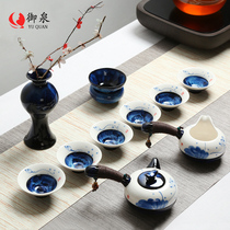 Yuquan Tea Set Home Simple Kung Fu Tea Set Ceramic Hand-painted Doujia Cup Japanese Teacup Side Teapot