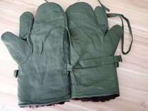 Jun green short tube three-finger cotton gloves rabbit hair gloves 78 Gloves super warm
