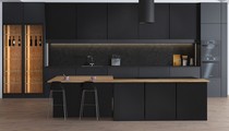 Whole house custom solid wood quartz stone modern kitchen custom decoration simple style imported Liv AI GE cabinet