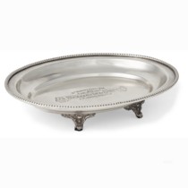 New York City Park imported old copper silver-plated hand-forged table tray decorative plate small fruit plate