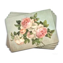 White Rose Western-style classical oil painting Sensory Rigid Dining Mat Combination in New York Lower City Park Import Wind