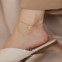 Niche design sense Korean New ins tide Net red temperament kgold simple rabbit anklet female retro cold wind