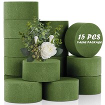 Flower flower Flower Mud Suction Foam Flower Clay Block Pieces Dry Bouquet Flowers Wrapping Paper Round Base Sponge Floral Art.