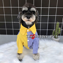Original Tide Brand Pet Shirt Spring and Autumn Snower Teddy Bai Bear Splice Shirt Small Dog Cat Clothes