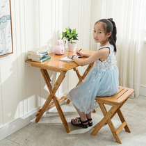  Childrens learning desk set Childrens foldable writing desk Student baby desk Desks and chairs Household Nanzhu