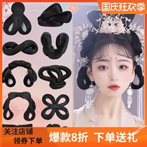Ancient costume Chinese clothing wig bag ancient wind hairband flying hair bun female full head cover integrated lazy hair hoop hand residual versatile