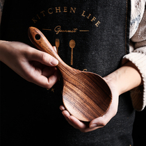 Japanese wooden spoon natural teak non-lacquer environmentally friendly soup spoon rice spoon vegetable shovel non-stick pot special spoon wooden spoon