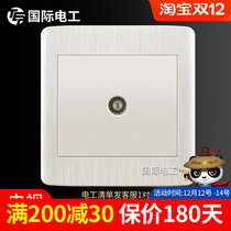 (TV socket) International Electrical 86 switch socket panel household Pearl White cable TV socket