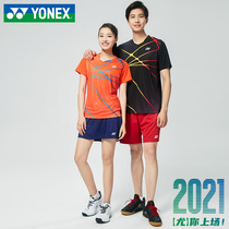2021yonex Yonex badminton suit suit mens and womens short-sleeved T-shirts clothes and equipment table tennis clothes yy