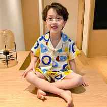 Bala Boy pajama suit 2021 summer thin section pure cotton boys short-sleeved bala haha baby home clothes
