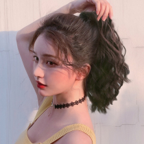 Pony-tailed wig female long hair corn hot grab clip type high ponytail short Net red wig ponytail long curly hair braid