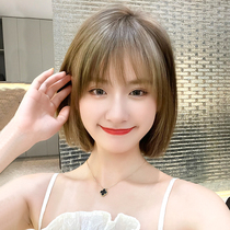 Wig female short hair natural full head cover simulation human hair screen red lisa the same wave head long hair wig set