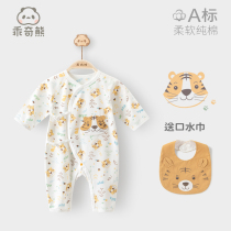 Well Behay Chizzly Bear Tiger Year Baby Newborn Strap Conjoined Harater Spring Summer Loaded Pure Cotton Newborn Baby Monk Pyjamas Pyjamas