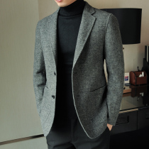 Double-sided casual suit men's Korean fashion wool coat short padded slim coat small suit