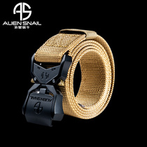 Alien snail outdoor tactical belt belt mens belt buckle head aluminum alloy buckle casual stretch weave