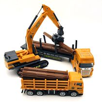 De Lixin Engineering Car Emulation Inertial Wood Transport Trailer Grip Wooden Car Toy Model Children Boy Toy Car