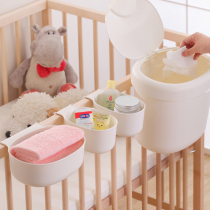 Baby bed diaper table storage baby supplies box Finishing bedside diaper hanging basket Multi-color hanging bag storage box