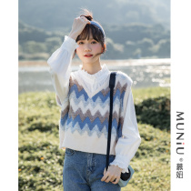 Japanese V-collar vest women 2021 Spring and Autumn new waistcoat wear knitted vest sweater coat