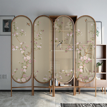 New Chinese screen partition living room folding folding screen simple modern porch classical fabric Wood removable