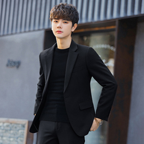 Casual suit mens jacket slim Korean version of the trend Ruffian handsome dress Spring small suit suit suit jacket single piece