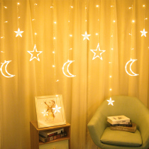 led star Moon curtain light small color light flashing light string light starry light star room bedroom layout Christmas decoration Star Light