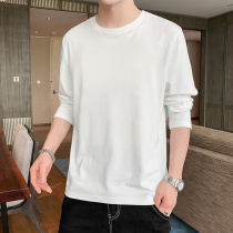 Long sleeve T-shirt men autumn cotton white base shirt T2021 new sweater Spring and Autumn wear clothes