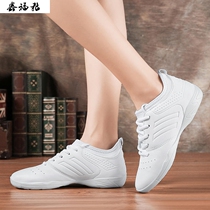 Light indoor fitness shoes bodybuilding cheerleading sports dance shoes White drag shoes dancing womens style