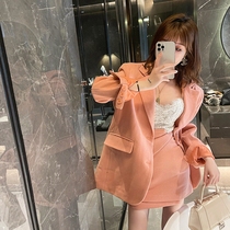 Autumn and winter new temperament royal sister light cooked wind net red fried street small suit two-piece female fashion socialite suit skirt