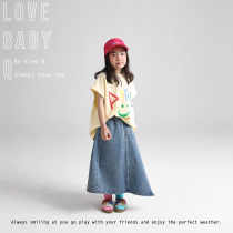 LBQ original parenting high-end parenting 100 hitch irregular parenting denim dress female dress