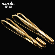 Xia Jie metal thickened stainless steel tea clip bamboo wooden tweezers tea chopsticks big tea cup clip kung fu tea set