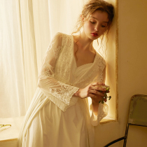 Chenxi original sexy lace mesh gown gown female summer two-piece Princess nightgown dress suspender dress pajamas home clothes