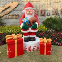 Custom glass fiber reinforced plastic cartoon painted Santa Claus sculpture sandstone relief Real estate garden interior and exterior decoration materials