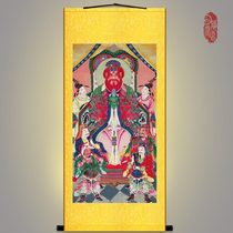 Huude Xingjun statue painting Vulcan Vesta portrait Taoist Dojo Puja Fairy Land and water painting Hanging painting silk cloth painting