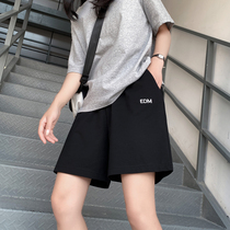 2021 new cotton five-point sports shorts womens summer thin loose casual straight tube Hong Kong flavor ins middle pants