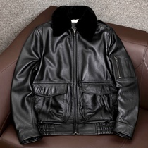 2020 new products genuine leather leather clothing mens head layer pure cow leather new fur collar Air Force Flying Large Code jacket jacket
