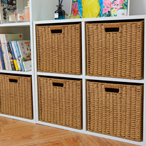 Rattan storage basket woven frame snacks toy basket storage box drawer type storage box IKEA use