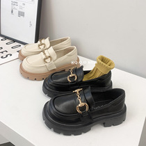 2023 Children Shoes Spring New Girl Mary Rare Lego Shoes Children Inglées Fashion Black Student Leather Shoes