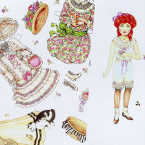 Miss retro paper doll change paper doll paper doll change