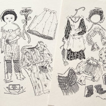 German antique doll soup doll fill with graffiti dressing paper doll changing paper dolls