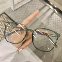 Ultra light TR myopia glasses female can be equipped with small red book Big Frame plain face small anti-blue frame frame man