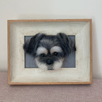 Wool felt custom pet gift finished handmade pendant keychain DIY dog head portrait to quote doll